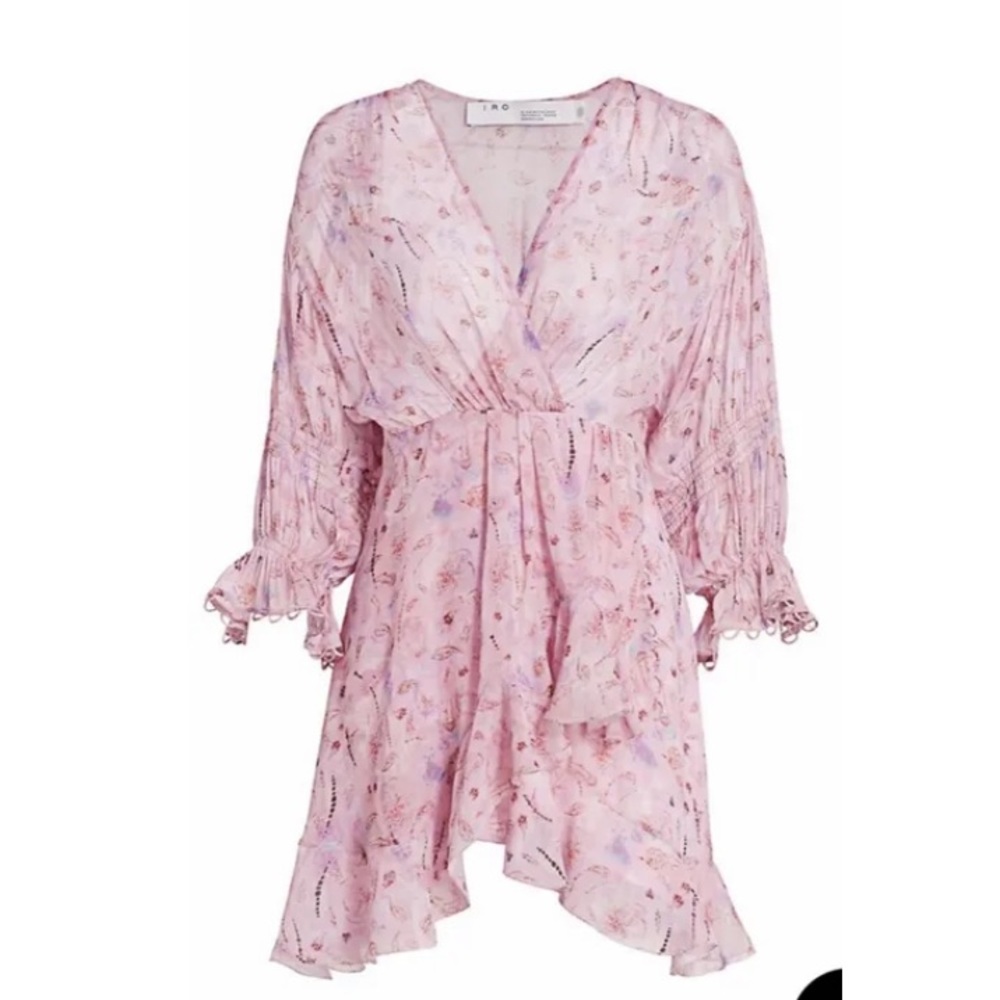 IRO PARIS Lolly Pink Mini Dress Size 34 NWT $150
